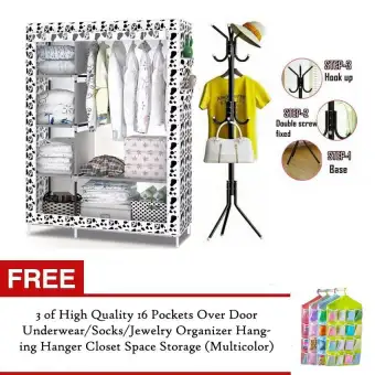 Diy Non Woven Foldable Portable Storage Cabinet And 12 Hooks