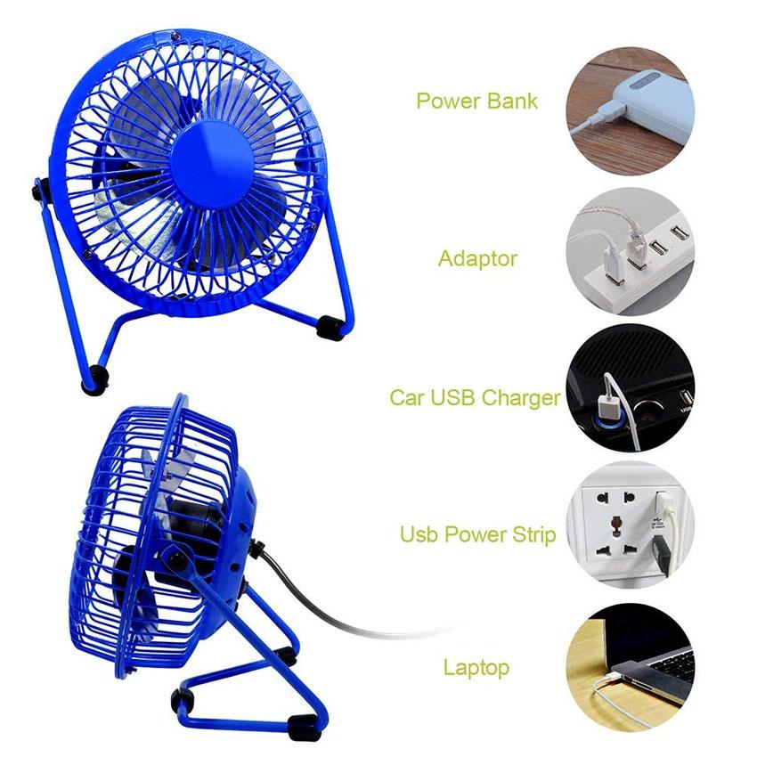 Metal Desk FanGlamouric Small Table Fan 4 Inch Mini Portable Size USB