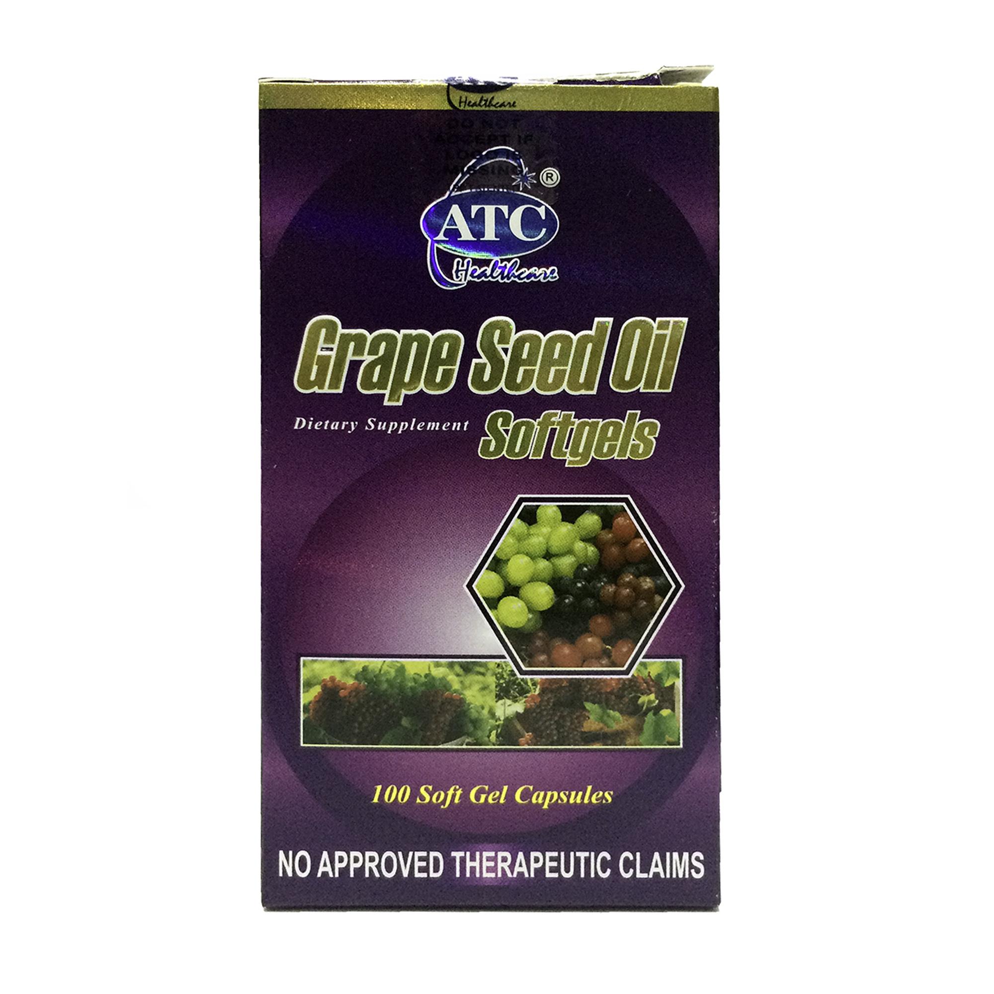 ATC Grape Seed Oil 500mg Dietary supplement by 100's ( Expiration May