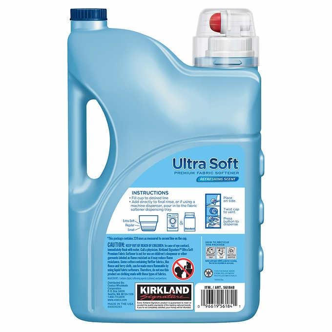 Kirkland Signature Ultra Liquid Fabric Softener 187 fl. oz, 220 Loads