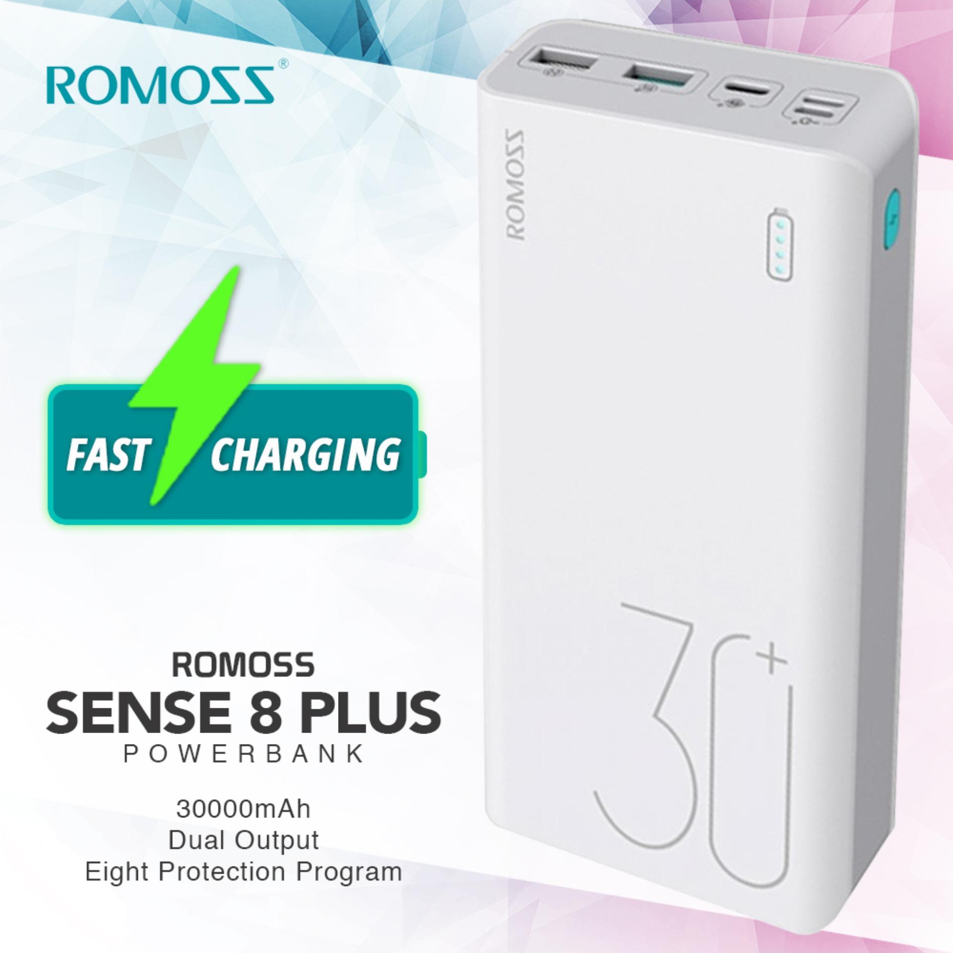 Romoss Sense 8 Plus Fast Charging 30000 Mah Qc3 0 Type C Powerbank