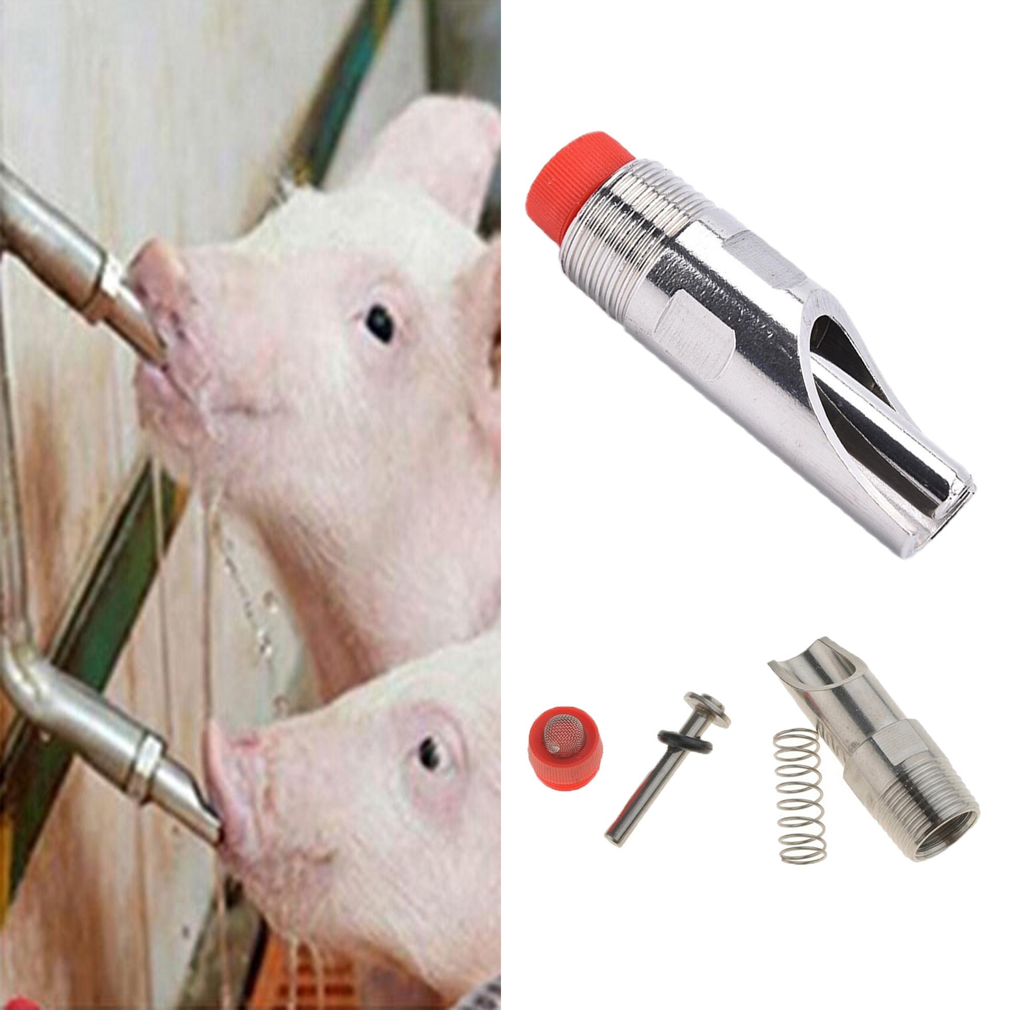Pig Swine Livestock Stainless Steel Waterer Drinkers Nipples Water DrinkLA A H&H 