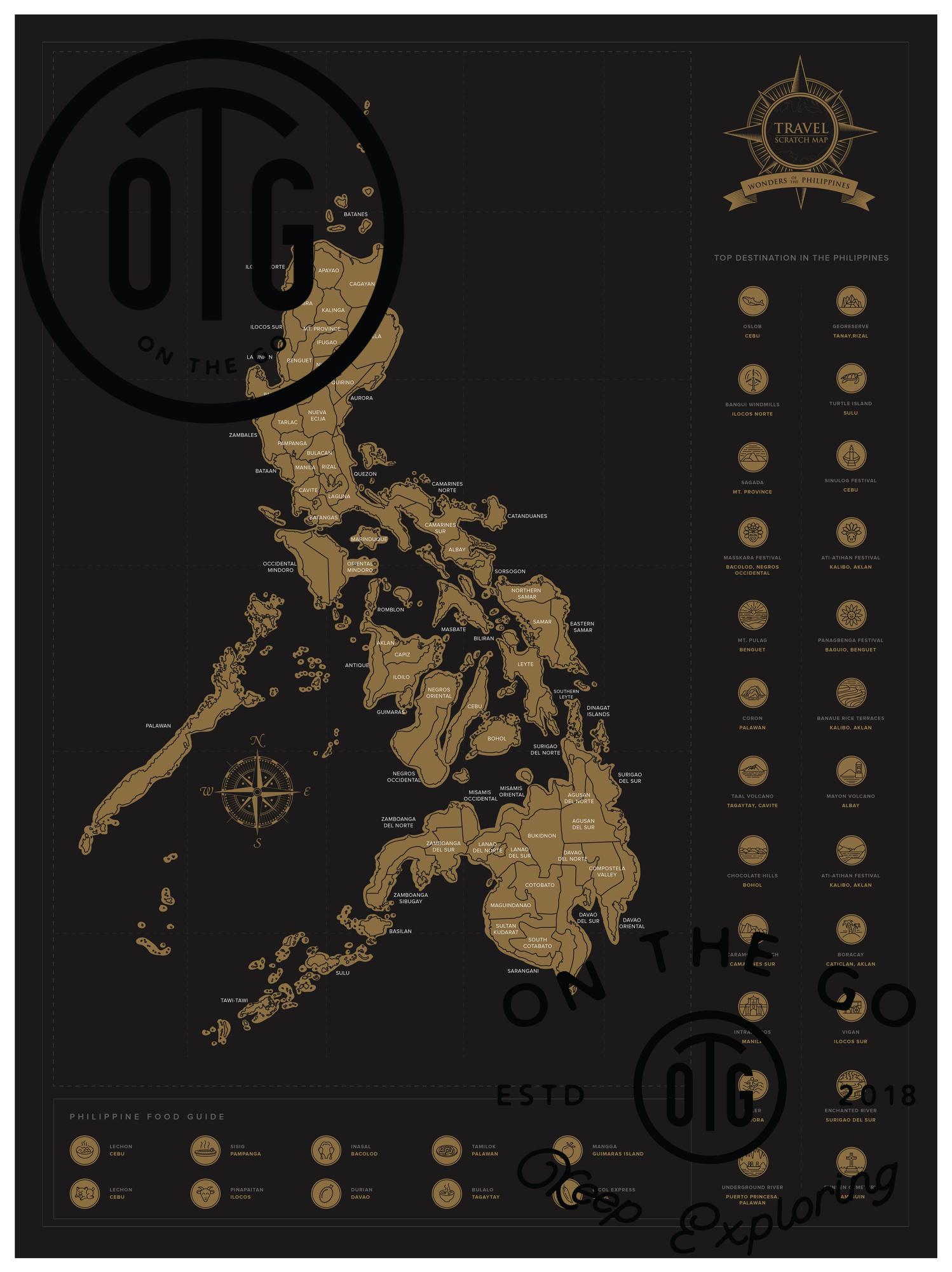 OTG Philippine Scratch Map Limited Edition Hexagon Case