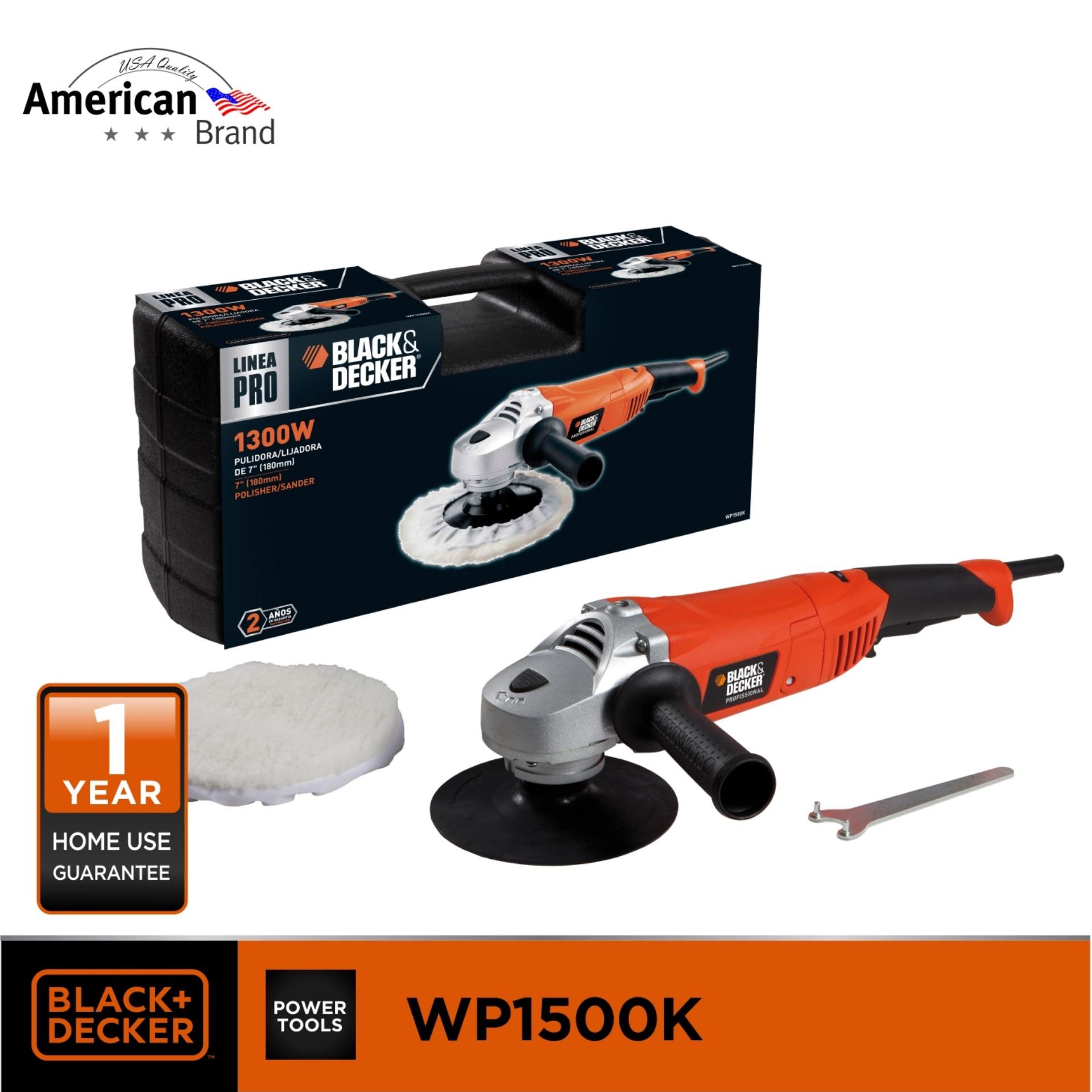 BLACK+DECKER™ WP1500K-B1 1300W 180Mm Buffing Polisher with Kit Tool Box [1  Year Warranty] | Lazada PH