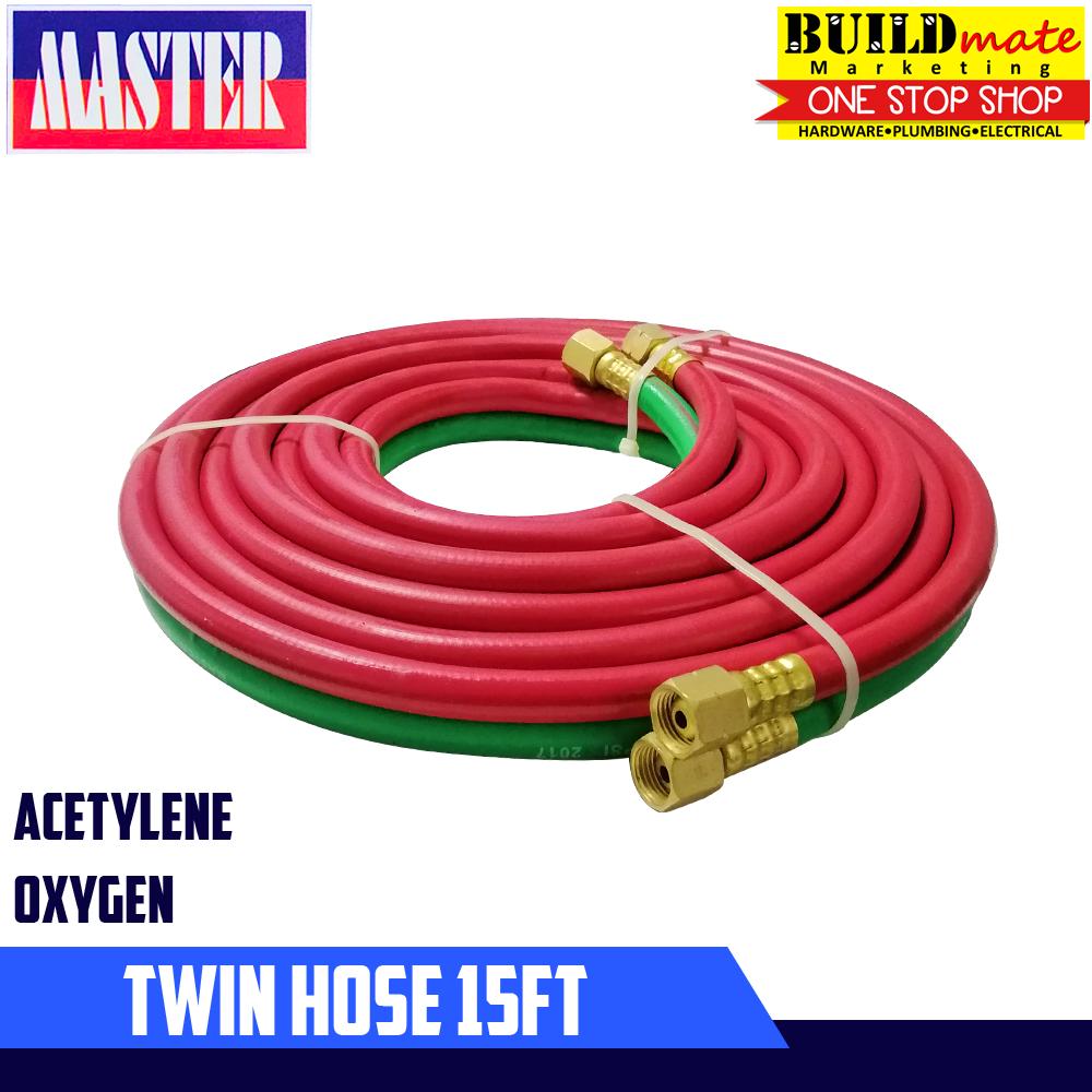 BUILDMATE MASTER Twin HOSE with Fittings 15FT for Oxygen Acetylene