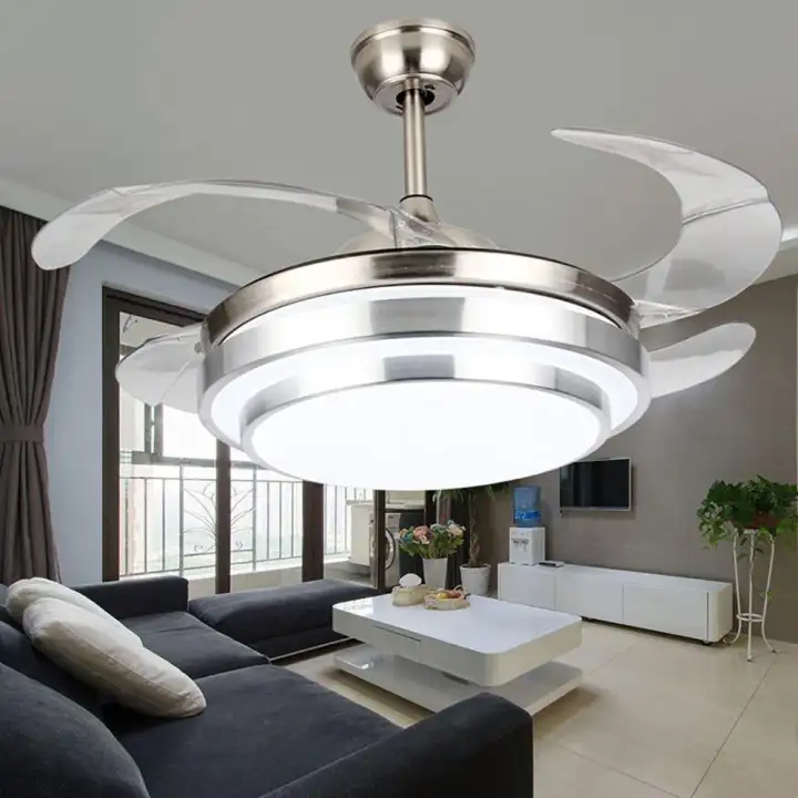 Kruzo Minimalist 42 Inch Remote Ceiling Fan With Ceiling Led Flush