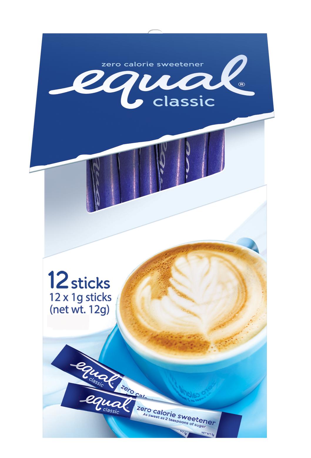 EQUAL Classic 3 Boxes X 12 Sticks, 0 Calorie Sweetener Sticks,Sugar