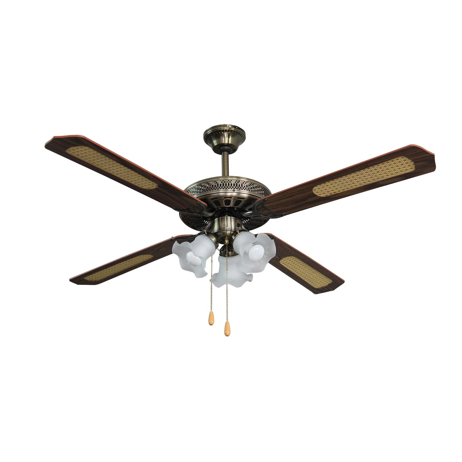 American Legacy 52 Ceiling Fan 4 Blades 3 Lights Rattan Design Alcf 6404 Bulb Not Included
