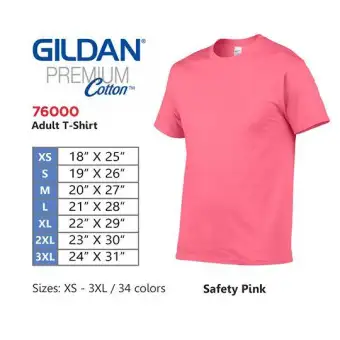 Gildan Premium Size Chart