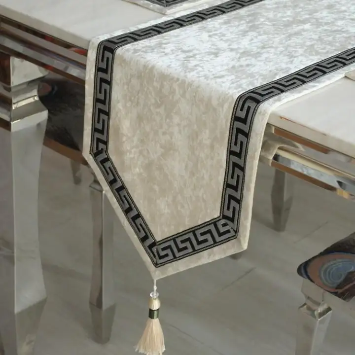 White velvet table runner Clearance