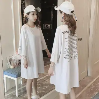 long white t shirt dress