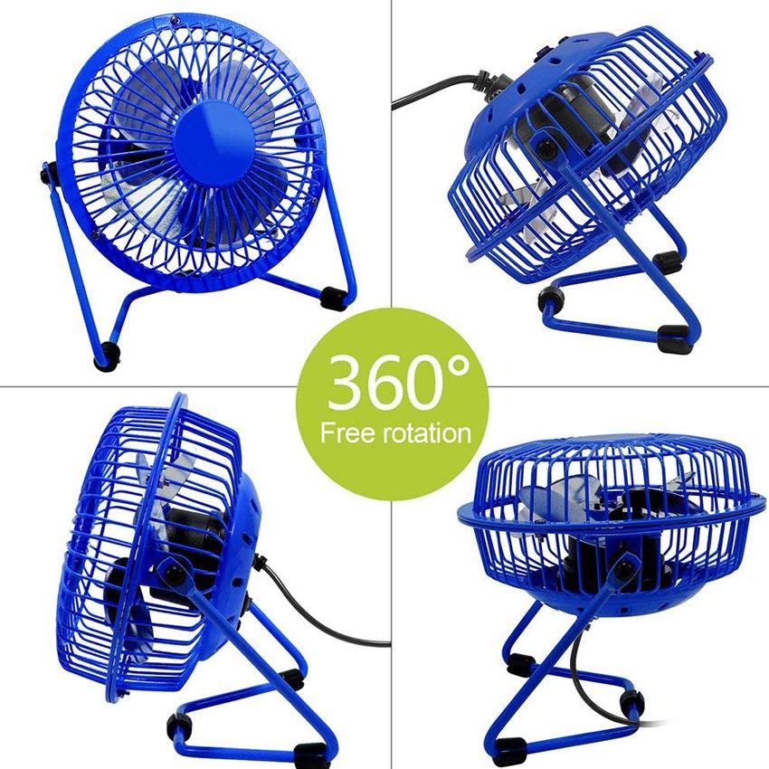 Metal Desk FanGlamouric Small Table Fan 4 Inch Mini Portable Size USB