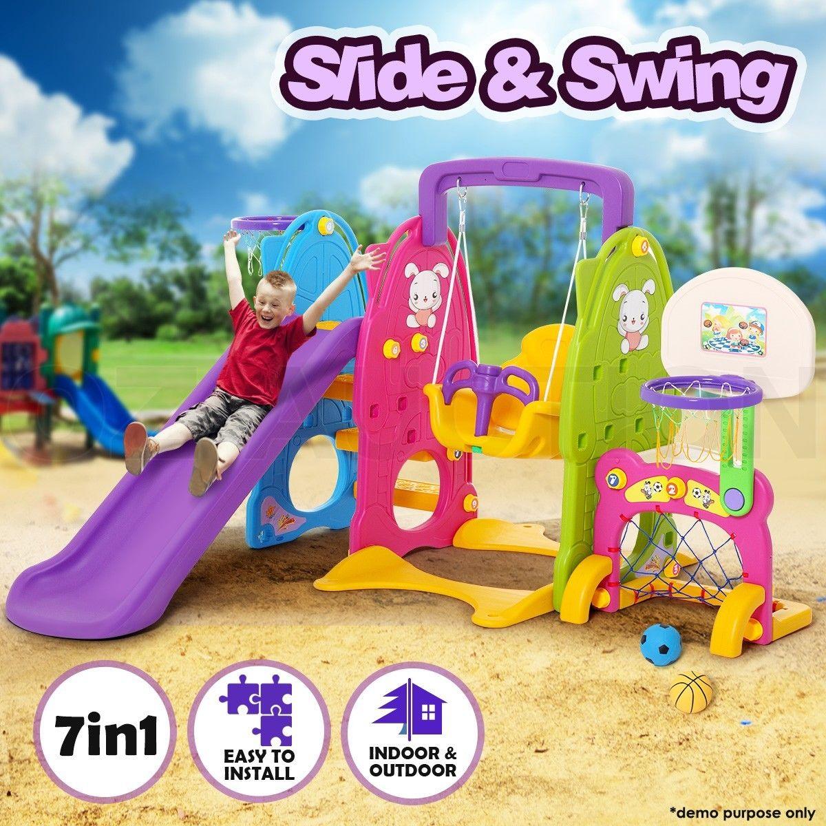 childrens garden swing slide set