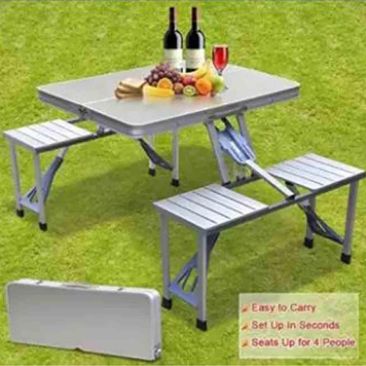 Раскладной алюминиевый стол на 4 места Aluminum Picnic Table