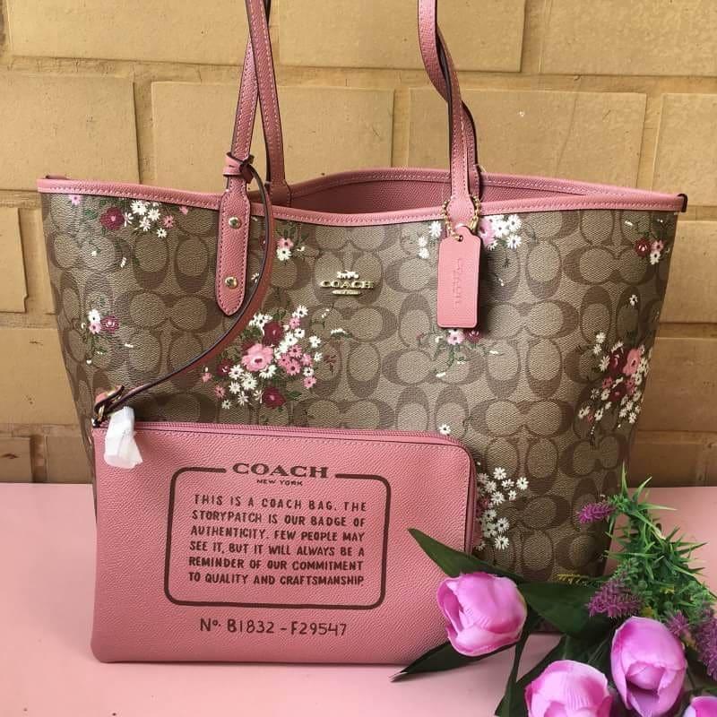 coach reversible tote floral