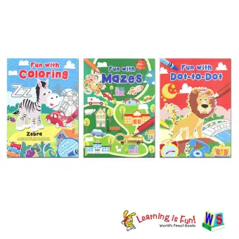 Ws Fun With Series Set Of 3 Coloring Dot To Dot Mazes Lazada Ph
