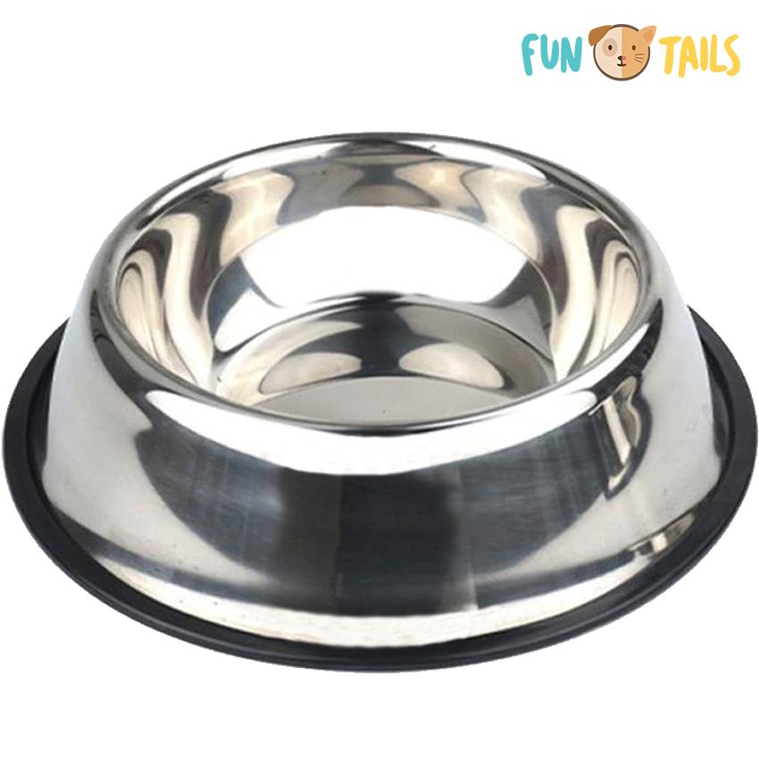 FUN TAILS Pet Feeding Bowl Stainless -Medium