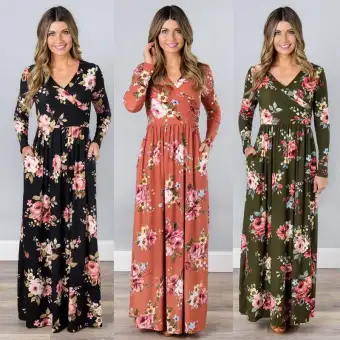 women floral maxi dress