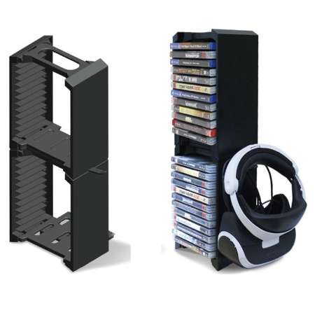 สองชั้น Multi - functional ชุดขาตั้ง 24 GAMING แผ่นเก็บที่นั่งสำหรับ PS4 Pro/PS4 Slim/PS4/ x-ONE S/แว่น VR - INTL