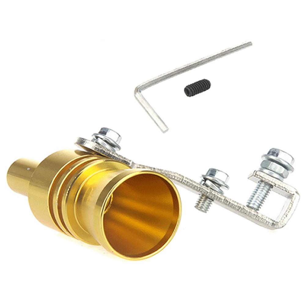 Vehicle Refit Device Turbo Sound Muffler Turbo Whistle Exhaust Pipe Sounder Motorcycle Sound Imitator(CALIBER: 1.9CM GOLD)