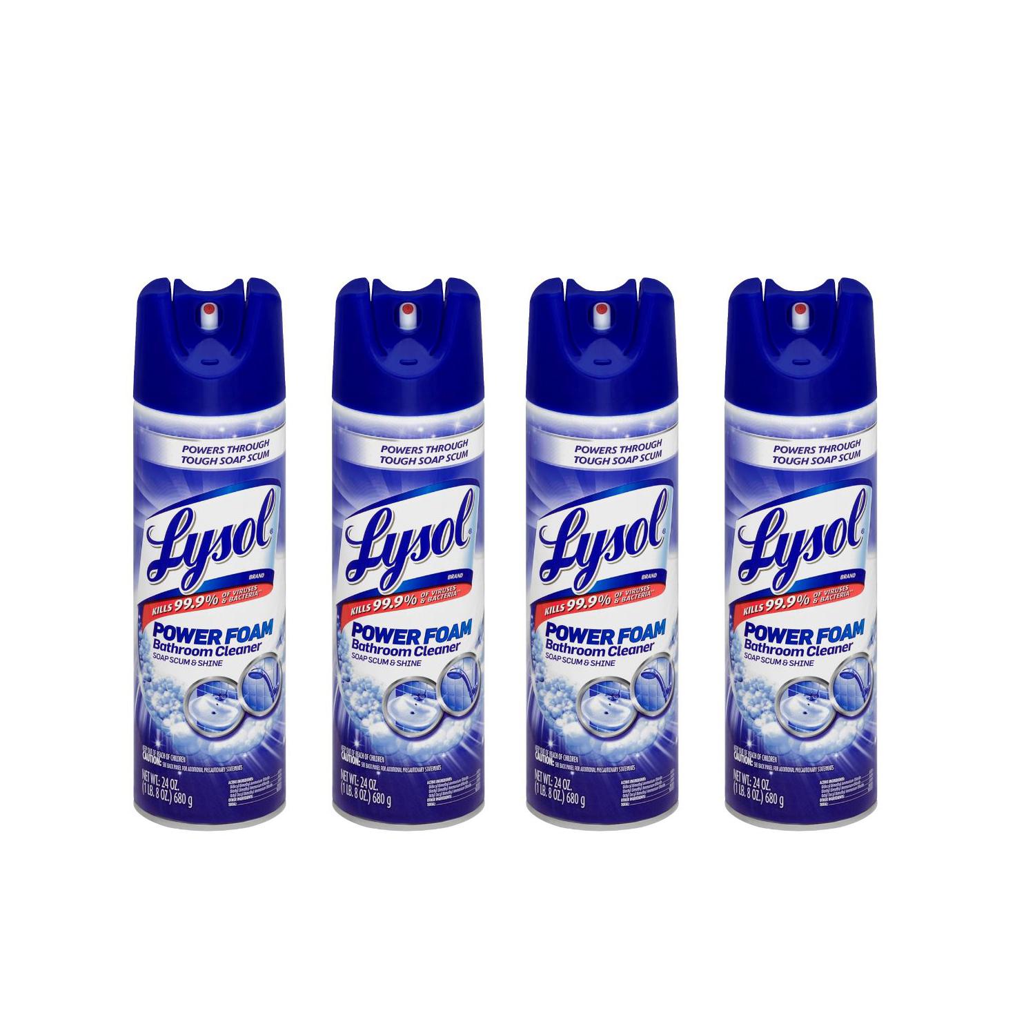 Lysol Power Foam Bathroom Aerosol: Mildew Remover Foaming Bathroom ...