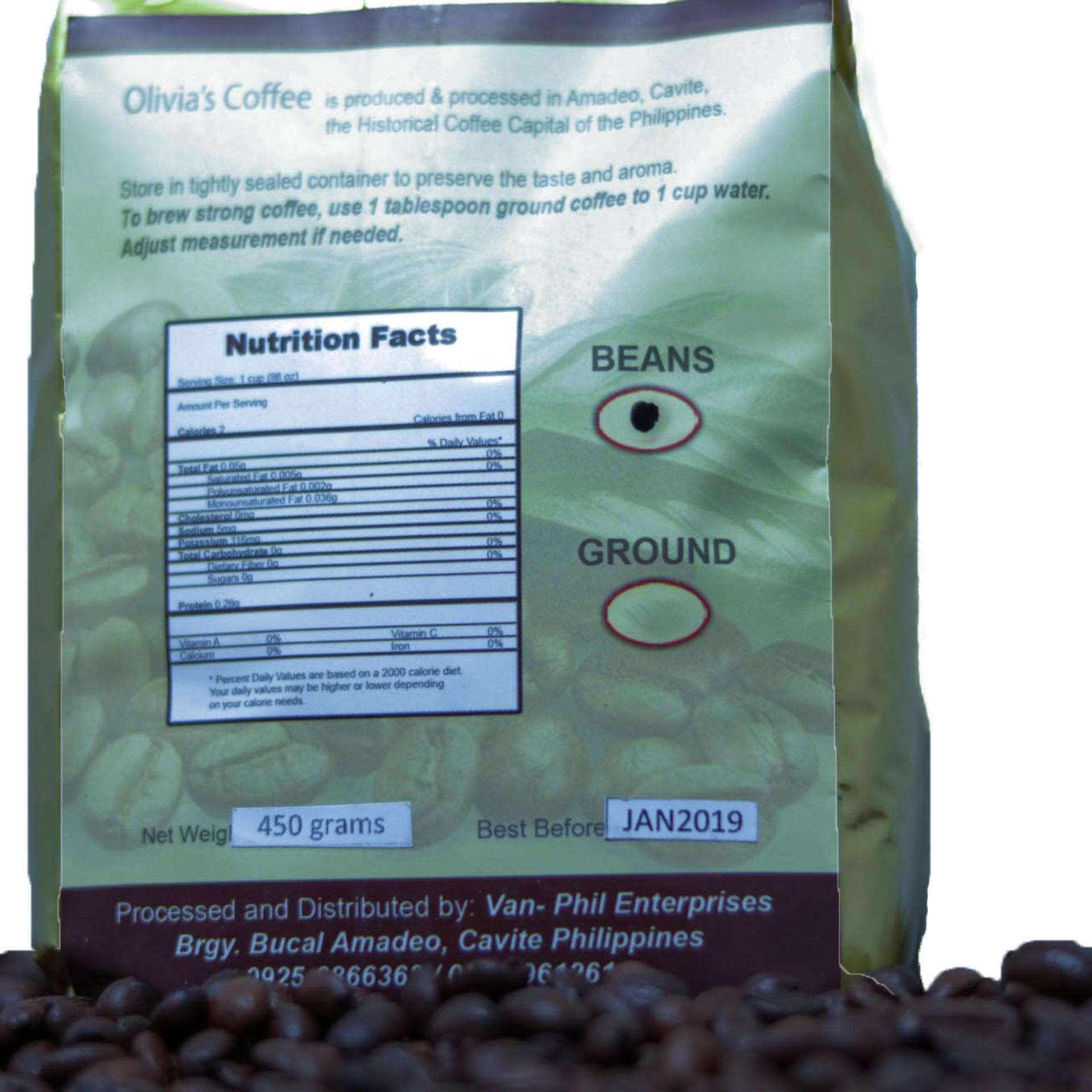 Olivia's Coffee Robusta Whole Beans 450 Grams review and price