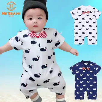 whale romper baby