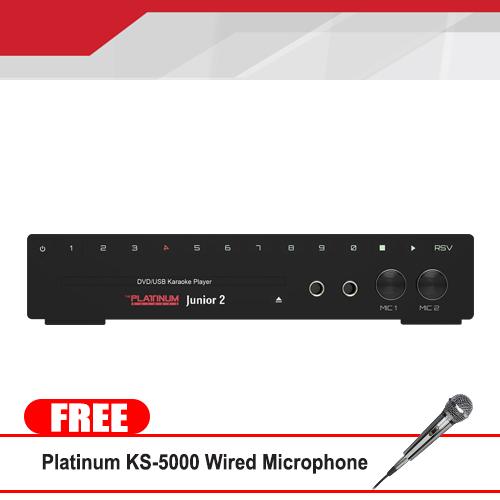 THE PLATINUM KOOL SOUND JUNIOR LITE KS-5 DVD KARAOKE PLAYER(BLACK) WITH 9,709 SONGS WITH FREE PLATINUM KS-5000 WIRED MICROPHONE