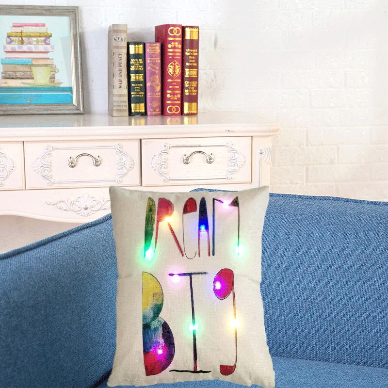 Vỏ gối sofa sợi lanh kèm đèn LED cao cấp