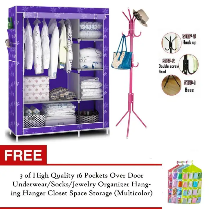 105 Diy Non Woven Foldable Portable Storage Cabinet And 12 Hooks