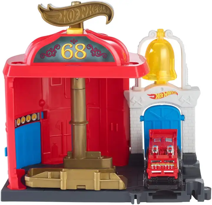 hot wheels fire station playset