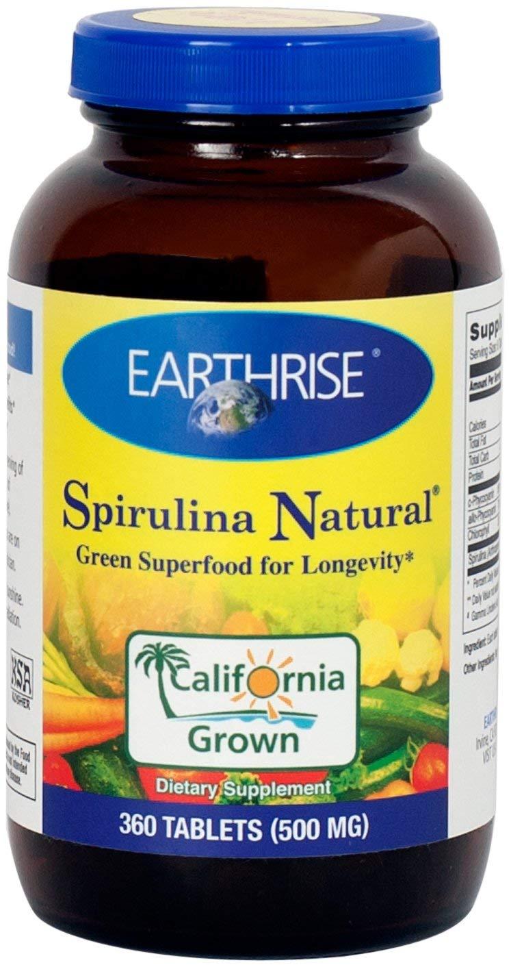 Earthrise Spirulina Natural, 360 Tablets 500mg (Expiration Date