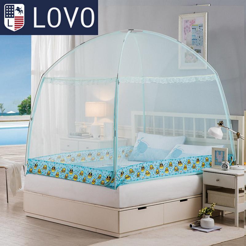 Lovo Dệt Gia Dụng Luolai Đời Sống Sản Xuất Mở 3 Hướng Đầy Đủ Dưới Chống Rơi Nhà Bạt Mông Cổ Màn Muỗi Con 1.2/1.5/1.8 M