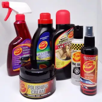 D Best Car Care Set Of 6 Tire Black Protectant Degreaser Shampoo Interior Cleaner Polishing Cream