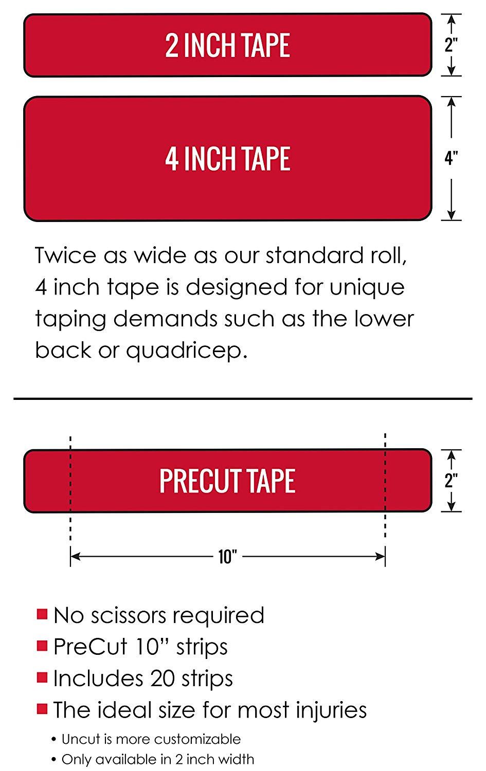 20 Strips RockTape Standard 10/" Precut Kinesiology Tape