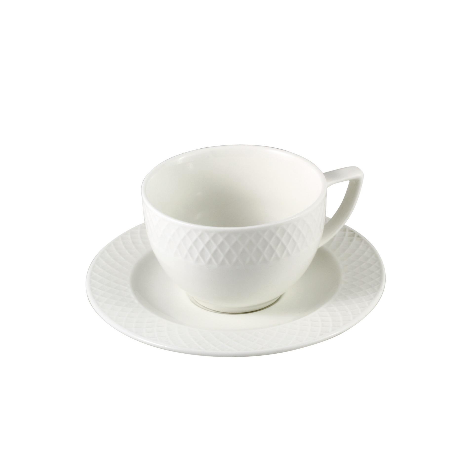 White 6 Oz  180 Ml Cappuccino Cup & Saucer – Wilmax Porcelain