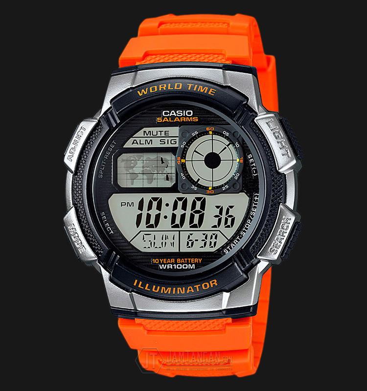 casio watch orange strap