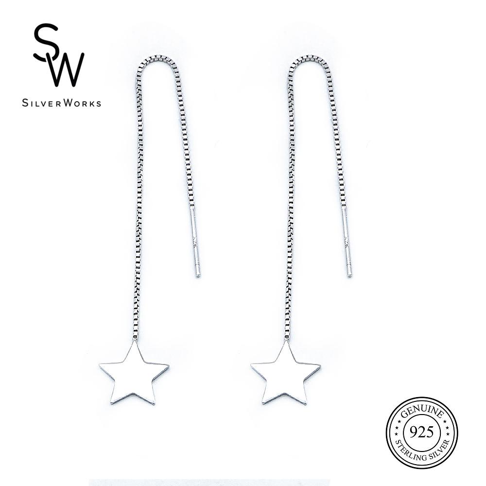 Silverworks 925 Sterling Silver - Star Drop in 3.5