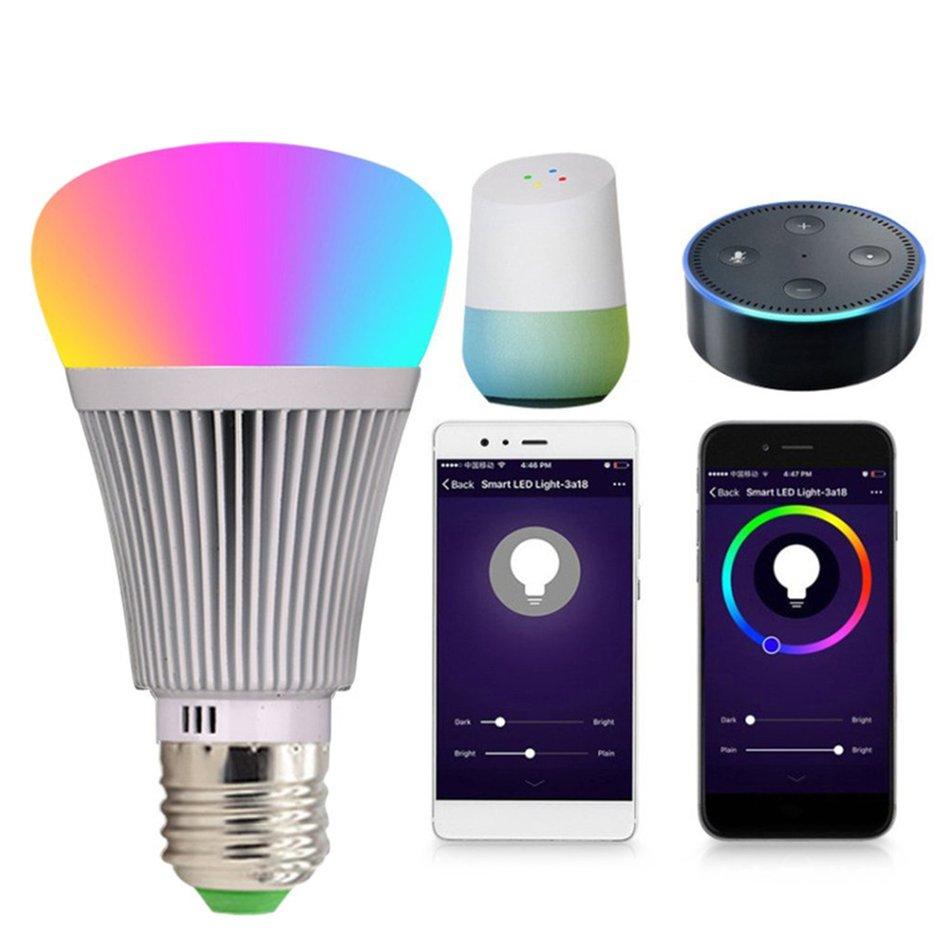 Nóng Người Bán E27 7 W Thông Minh Wifi Bóng Đèn ỨNG DỤNG Điều Khiển Đèn Mờ Bóng Đèn RGB Bóng Đèn Hoạt Động Với Alexa