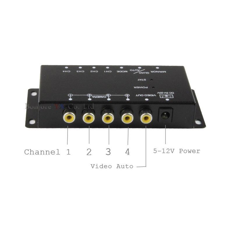 Koorinwoo Control Box Four Channels Available For Car Rear View Camera Video Automatic Switch Connecting Front Side Rear Cameras