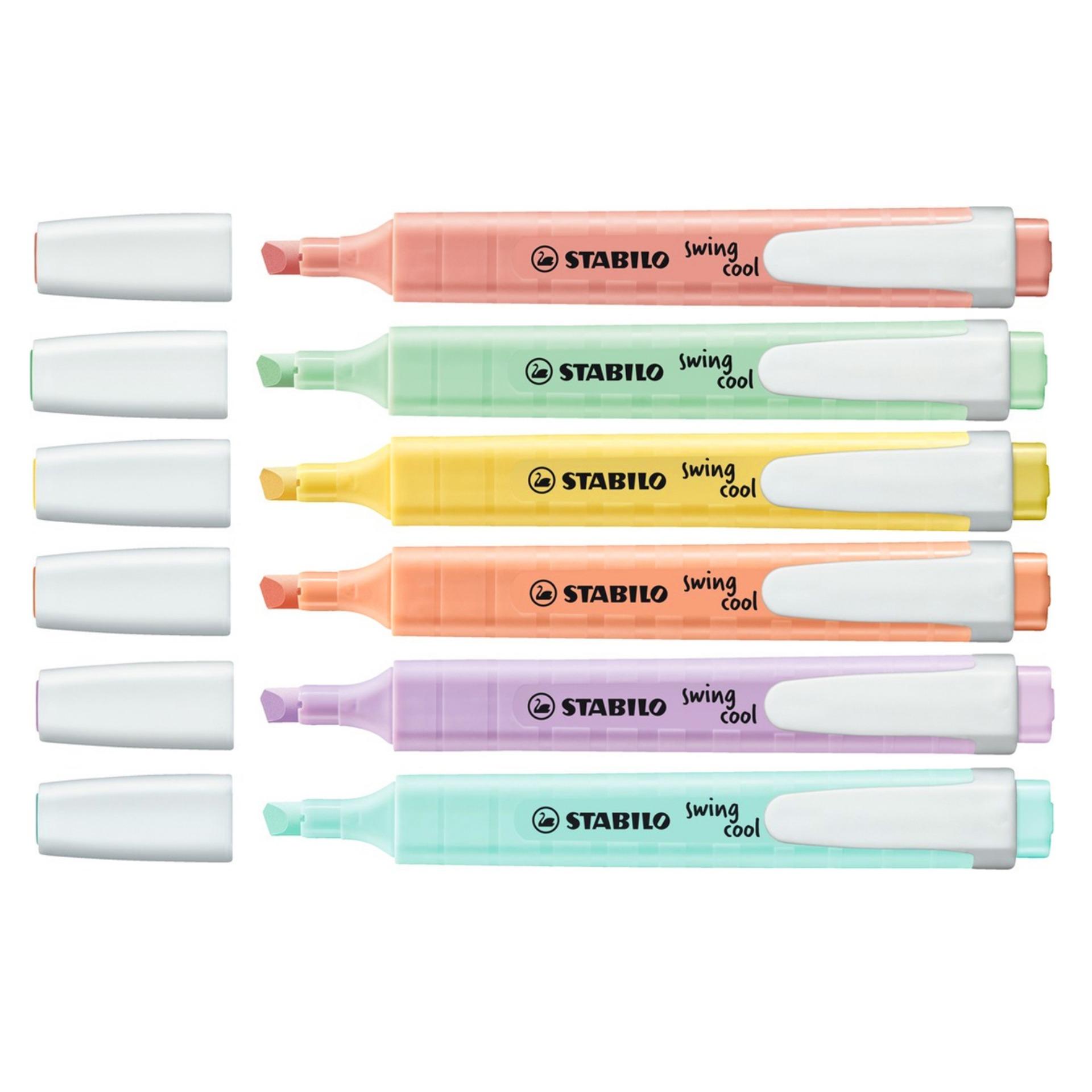 STABILO Swing Cool Pastel Highlighter Multicolor 6s with STABILO Write4All Super Fine