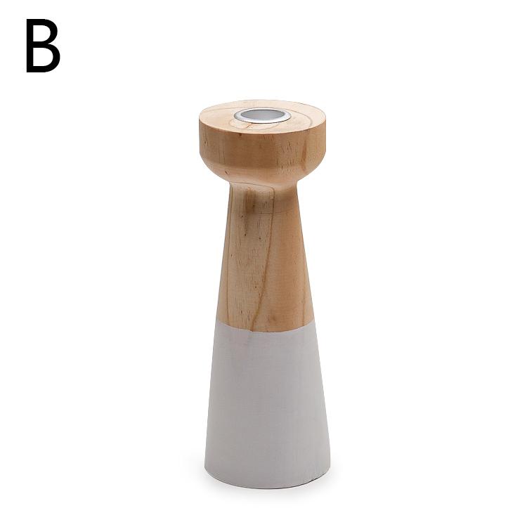 Northern Europe Creative Solid Wood Candlestick European Style Modern Minimalist Romantic Candlelight Dinner Western Food Candle Holder Table Small Ornaments
