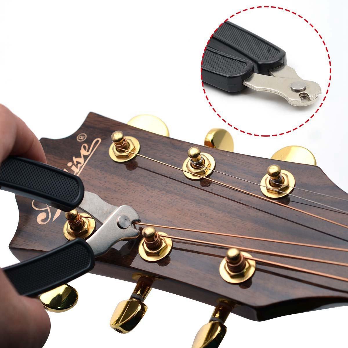 NUOLUX 3 in 1 Multifunction Guitar String Winder String Cutter Pin Puller  Repair Tool (Black) 