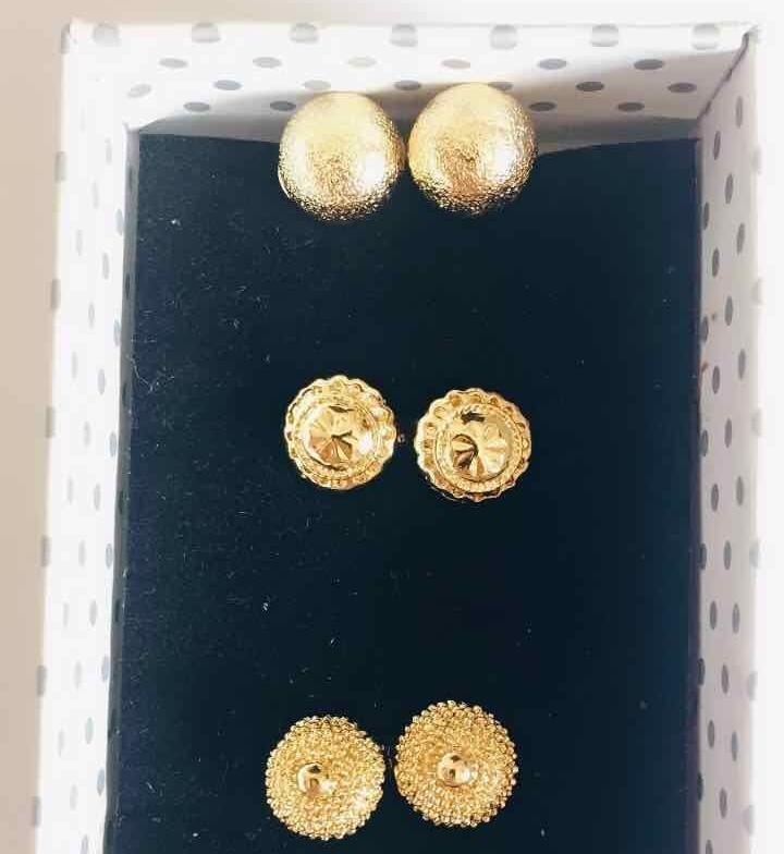 3pairs For P139 14k Bangkok Gold Plated Earrings 