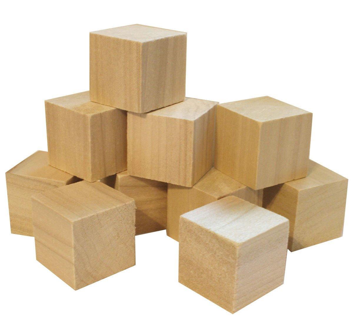 Qty 20-2" x 2" Wood Craft Blocks  2x2x2 Wood Cubes NATURAL Unfinished 