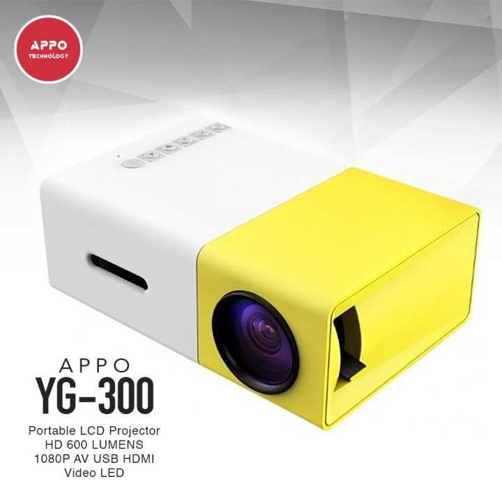 APPO YG300 600 Lumens Mini Portable Projector (Yellow) Lazada PH