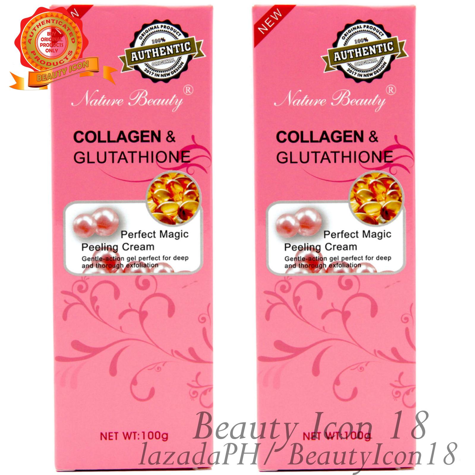 nature beauty collagen and glutathione peeling cream fake Set of 2)Nature Beauty Collagen and Glutathione Peeling Cream 100g  Sensitive Skin Acne Care Exfoliating Cream Vitamin C Enriched Acne Blemish  Removal Cream - Lazada