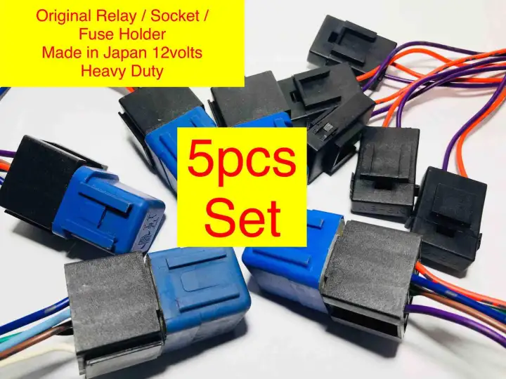 Relay Kit Car Auto 5pc Set 12v Universal Original With Socket Fuse