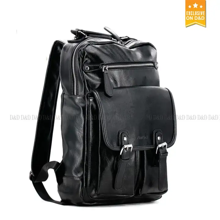 black leather bag backpack