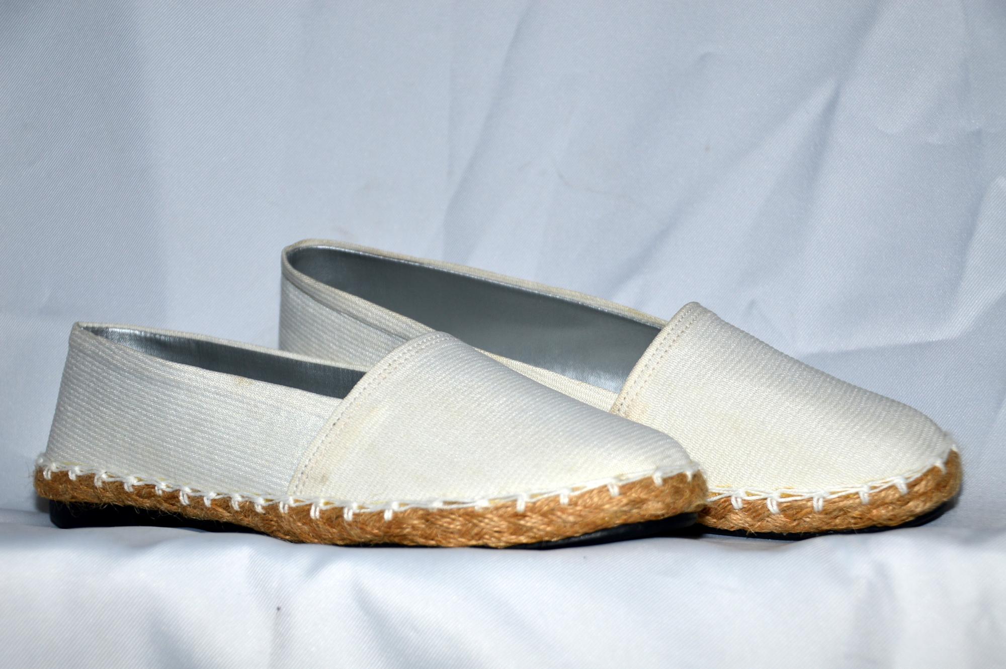 white espadrille shoes